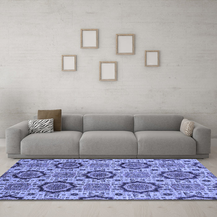 Machine Washable Abstract Blue Modern Rug in a Living Room, wshabs2361blu
