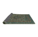 Sideview of Abstract Camouflage Green Modern Rug, abs2362