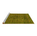 Sideview of Machine Washable Abstract Yellow Modern Rug, wshabs2362yw