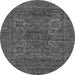 Round Machine Washable Abstract Gray Modern Rug, wshabs2362gry