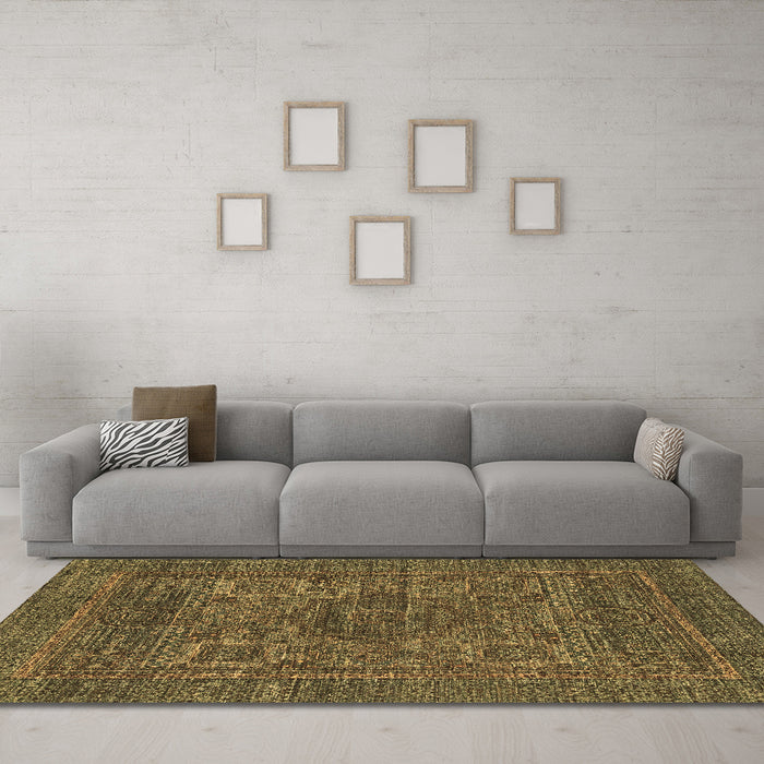 Machine Washable Abstract Brown Modern Rug in a Living Room,, wshabs2362brn