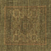 Square Abstract Brown Modern Rug, abs2362brn