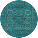 Round Machine Washable Abstract Light Blue Modern Rug, wshabs2362lblu