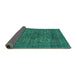 Sideview of Abstract Turquoise Modern Rug, abs2362turq