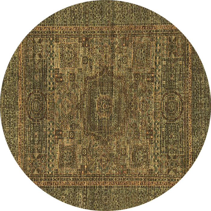 Round Abstract Brown Modern Rug, abs2362brn