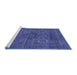 Sideview of Machine Washable Abstract Blue Modern Rug, wshabs2362blu