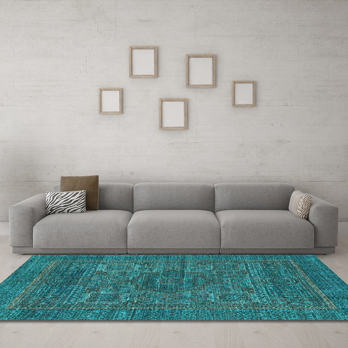 Machine Washable Abstract Light Blue Modern Rug in a Living Room, wshabs2362lblu