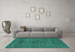 Machine Washable Abstract Turquoise Modern Area Rugs in a Living Room,, wshabs2362turq