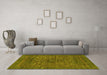 Machine Washable Abstract Yellow Modern Rug in a Living Room, wshabs2362yw