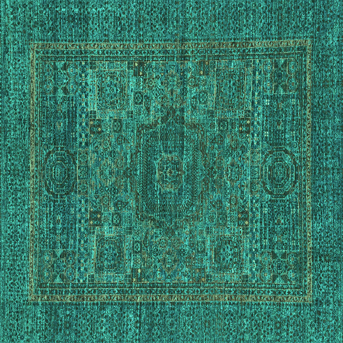 Square Abstract Turquoise Modern Rug, abs2362turq