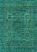 Machine Washable Abstract Turquoise Modern Area Rugs, wshabs2362turq