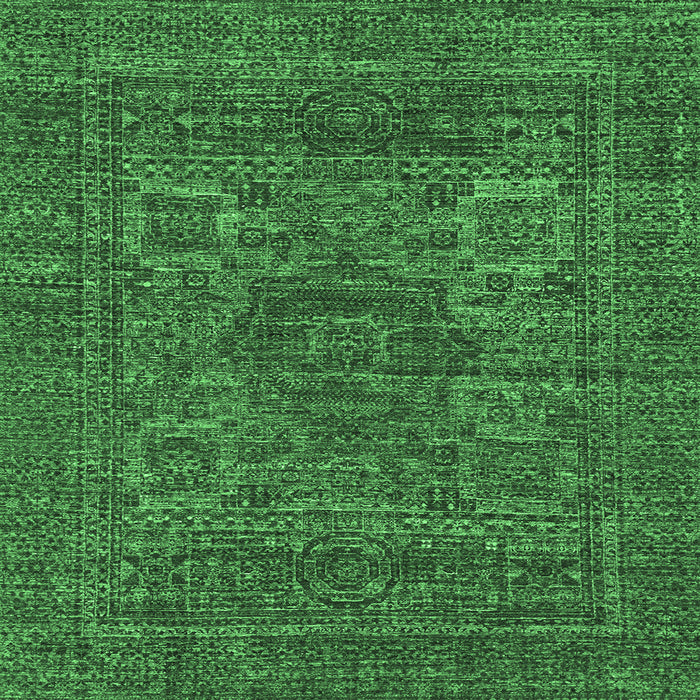 Square Abstract Emerald Green Modern Rug, abs2362emgrn