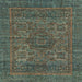 Square Abstract Camouflage Green Modern Rug, abs2362