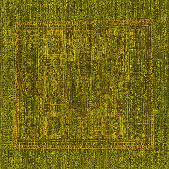 Square Abstract Yellow Modern Rug, abs2362yw