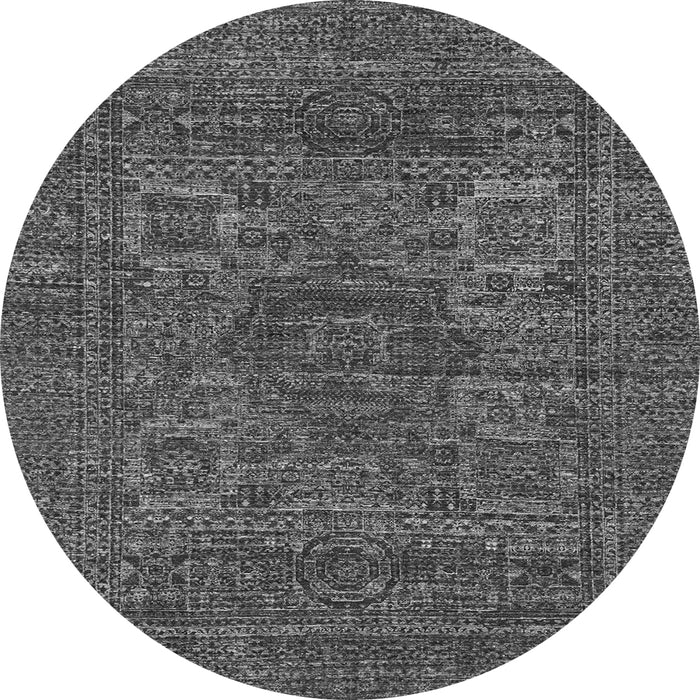 Round Abstract Gray Modern Rug, abs2362gry