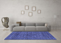 Machine Washable Abstract Blue Modern Rug, wshabs2362blu