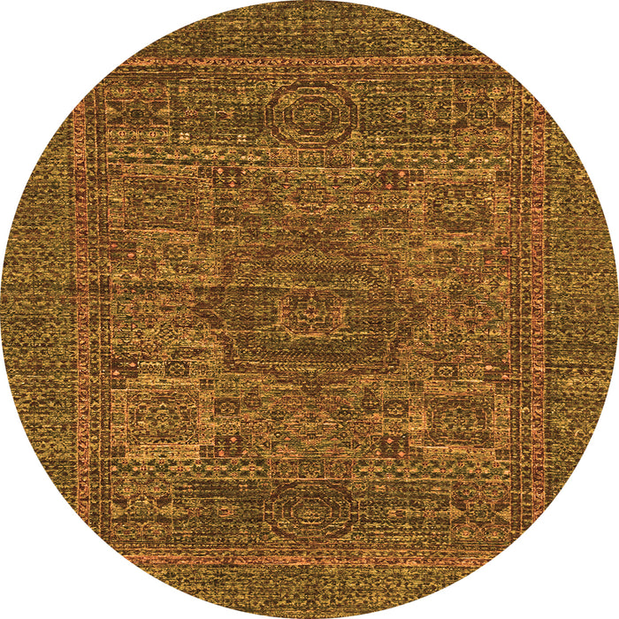 Round Abstract Orange Modern Rug, abs2362org