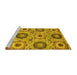 Sideview of Machine Washable Abstract Yellow Modern Rug, wshabs2363yw