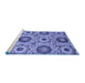 Sideview of Machine Washable Abstract Blue Modern Rug, wshabs2363blu