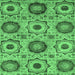 Square Machine Washable Abstract Emerald Green Modern Area Rugs, wshabs2363emgrn