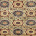 Square Abstract Brownish Green Modern Rug, abs2363