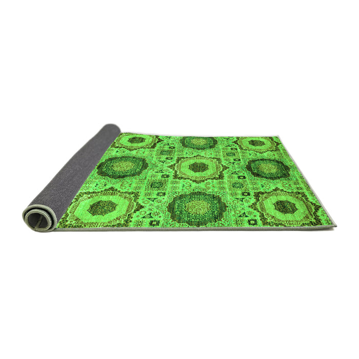 Sideview of Abstract Green Modern Rug, abs2363grn