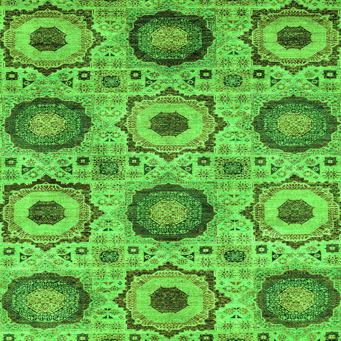 Square Abstract Green Modern Rug, abs2363grn