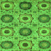 Square Abstract Green Modern Rug, abs2363grn