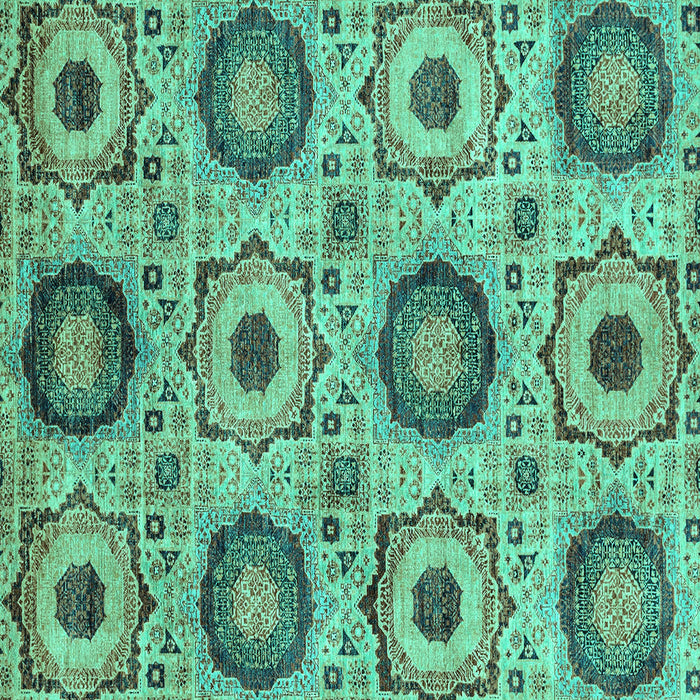 Square Machine Washable Abstract Turquoise Modern Area Rugs, wshabs2363turq