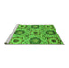 Sideview of Machine Washable Abstract Green Modern Area Rugs, wshabs2363grn