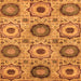 Square Machine Washable Abstract Orange Modern Area Rugs, wshabs2363org