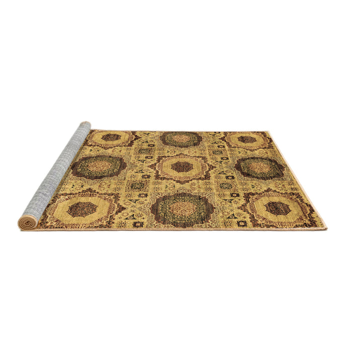 Sideview of Machine Washable Abstract Brown Modern Rug, wshabs2363brn