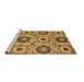 Sideview of Machine Washable Abstract Brown Modern Rug, wshabs2363brn