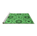 Sideview of Machine Washable Abstract Emerald Green Modern Area Rugs, wshabs2363emgrn