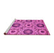 Sideview of Machine Washable Abstract Pink Modern Rug, wshabs2363pnk