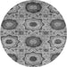 Round Abstract Gray Modern Rug, abs2363gry