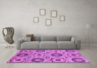 Machine Washable Abstract Purple Modern Rug, wshabs2363pur