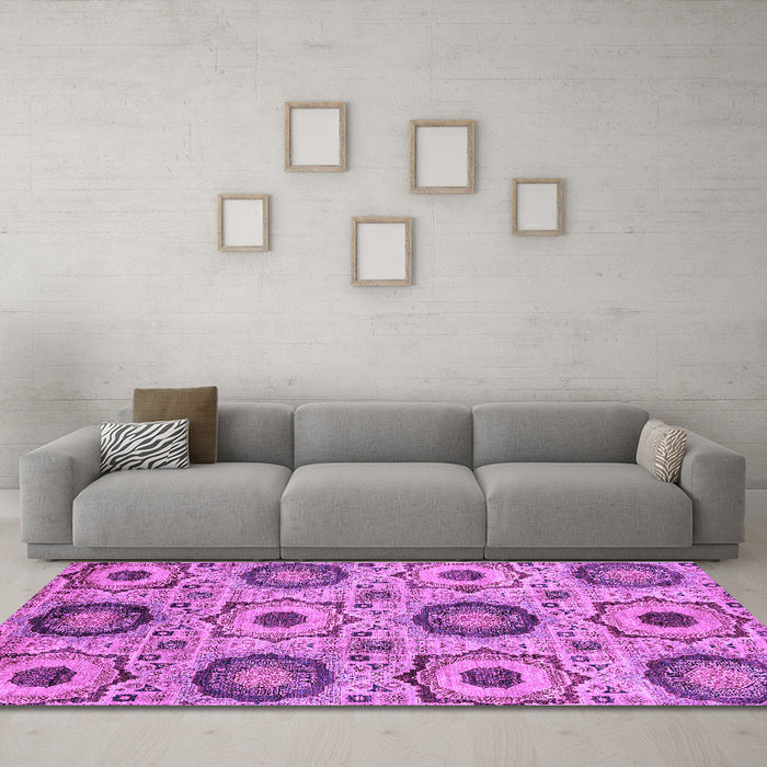 Machine Washable Abstract Purple Modern Area Rugs in a Living Room, wshabs2363pur