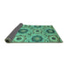 Sideview of Abstract Turquoise Modern Rug, abs2363turq