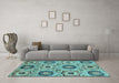 Machine Washable Abstract Light Blue Modern Rug in a Living Room, wshabs2363lblu