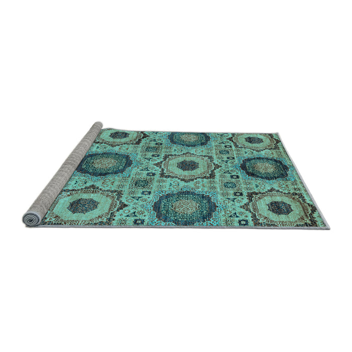 Sideview of Machine Washable Abstract Light Blue Modern Rug, wshabs2363lblu