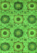 Machine Washable Abstract Green Modern Area Rugs, wshabs2363grn