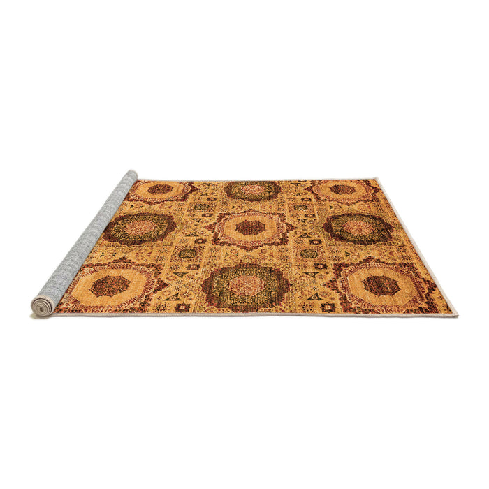 Sideview of Machine Washable Abstract Orange Modern Area Rugs, wshabs2363org