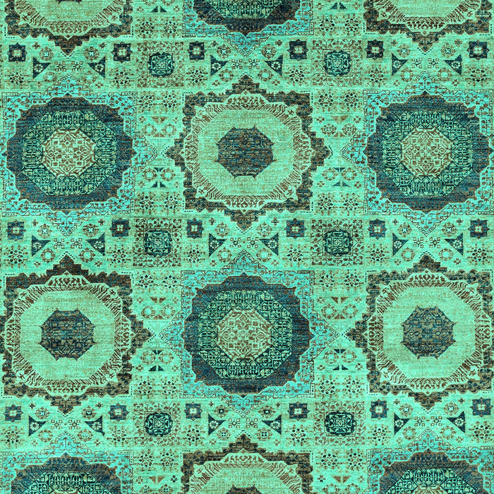 Machine Washable Abstract Turquoise Modern Area Rugs, wshabs2363turq