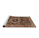 Sideview of Machine Washable Abstract Vermilion Red Rug, wshabs2364