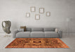 Machine Washable Abstract Orange Modern Area Rugs in a Living Room, wshabs2364org