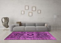 Machine Washable Abstract Purple Modern Rug, wshabs2364pur