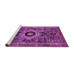 Sideview of Machine Washable Abstract Purple Modern Area Rugs, wshabs2364pur