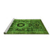 Sideview of Machine Washable Abstract Green Modern Area Rugs, wshabs2364grn