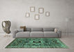 Machine Washable Abstract Turquoise Modern Area Rugs in a Living Room,, wshabs2364turq